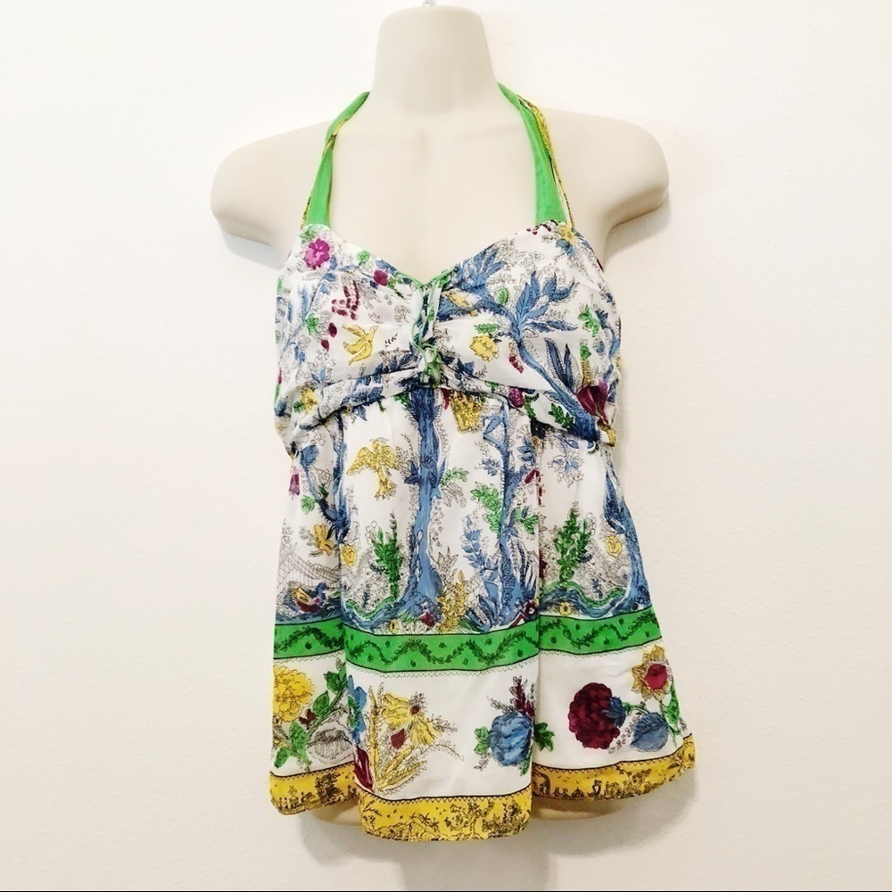 Anthropologie Odille Beervelde Floral Halter Top